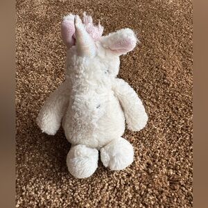 Jellycat Bashful Unicorn Small 7” White With Pink Hair Stuffed Animal Plush